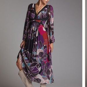 Anthropologie let me be floral midi dress
